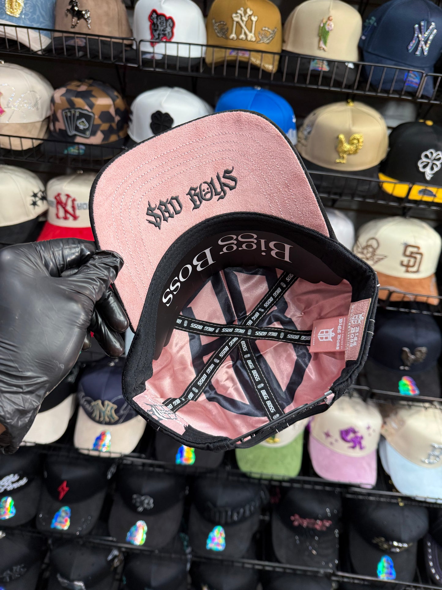 Black-pink sad boys cap