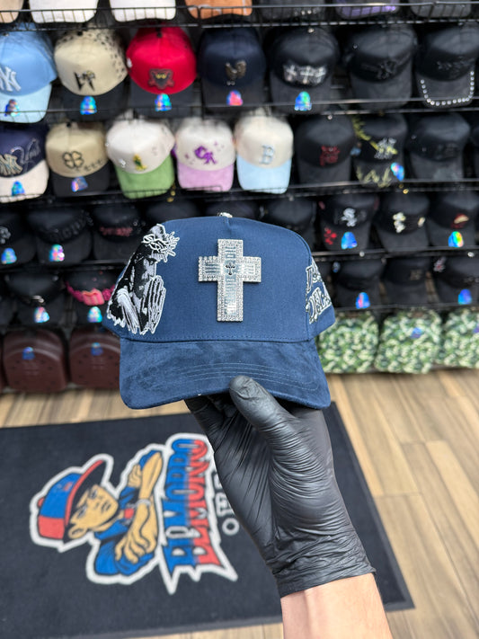 Dios por del-ante azul marino Cap