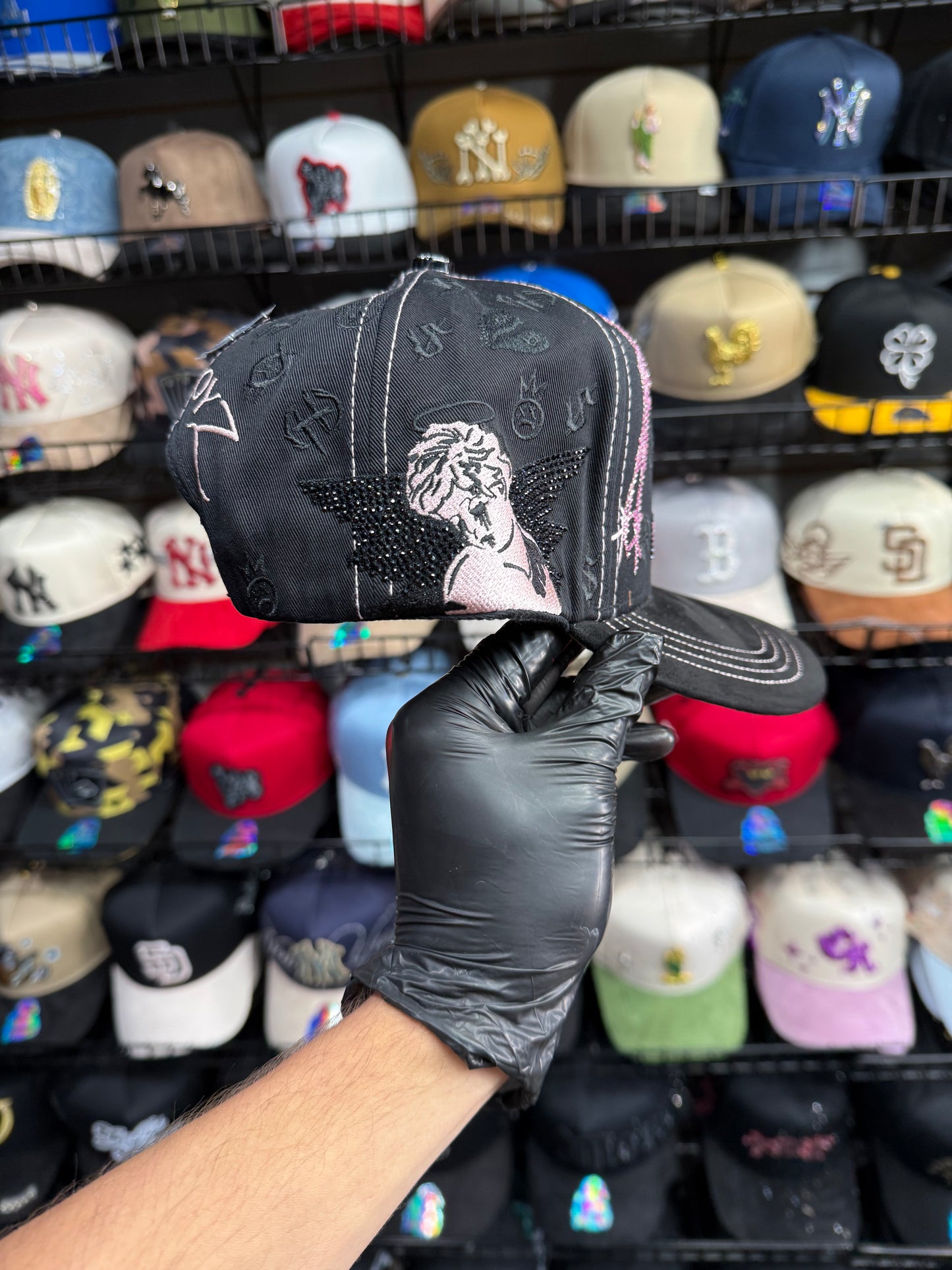 Black-pink sad boys cap