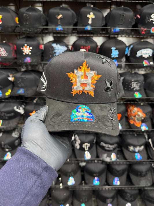 Houston Black- orange cap