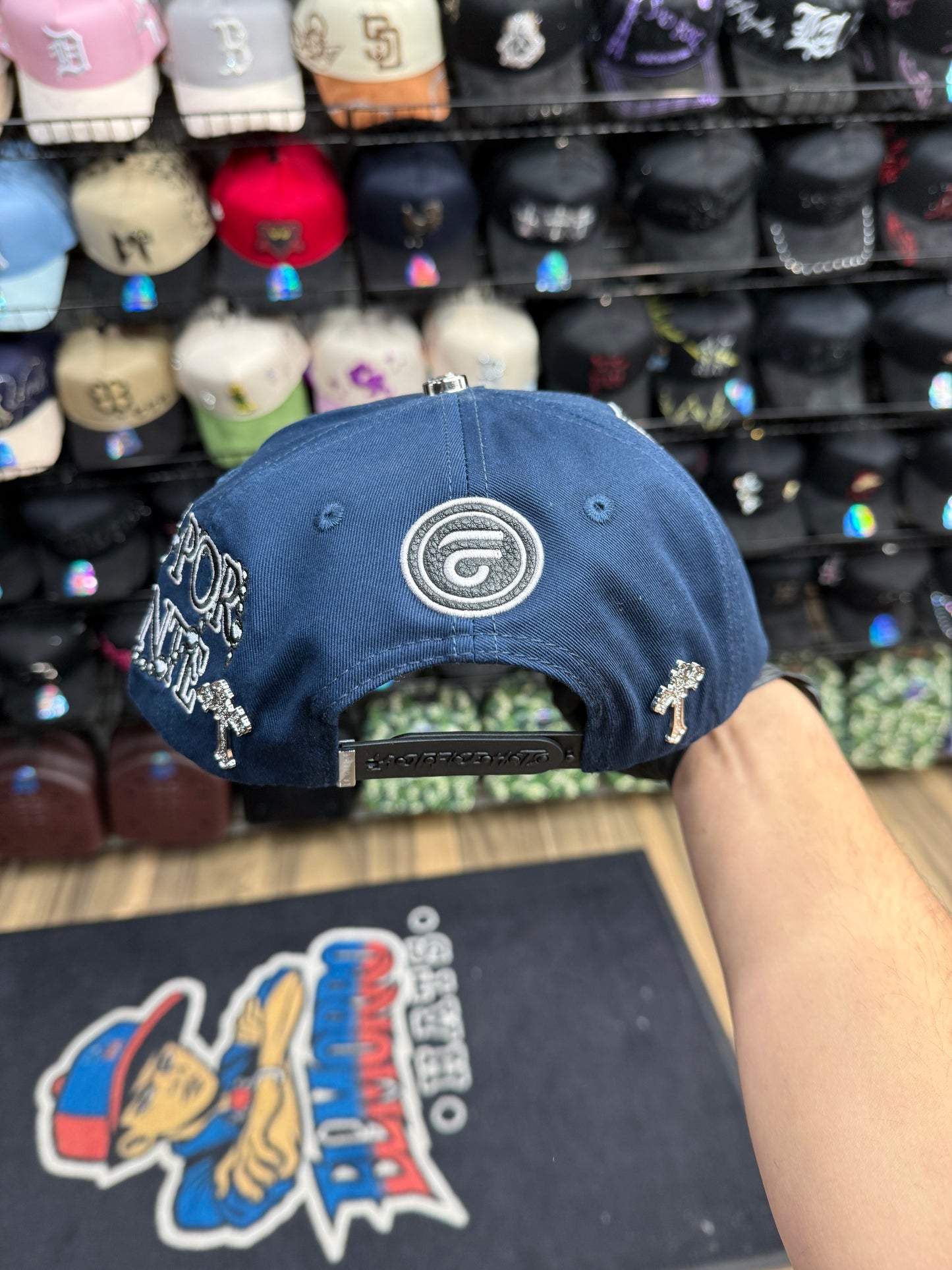 Dios por del-ante azul marino Cap