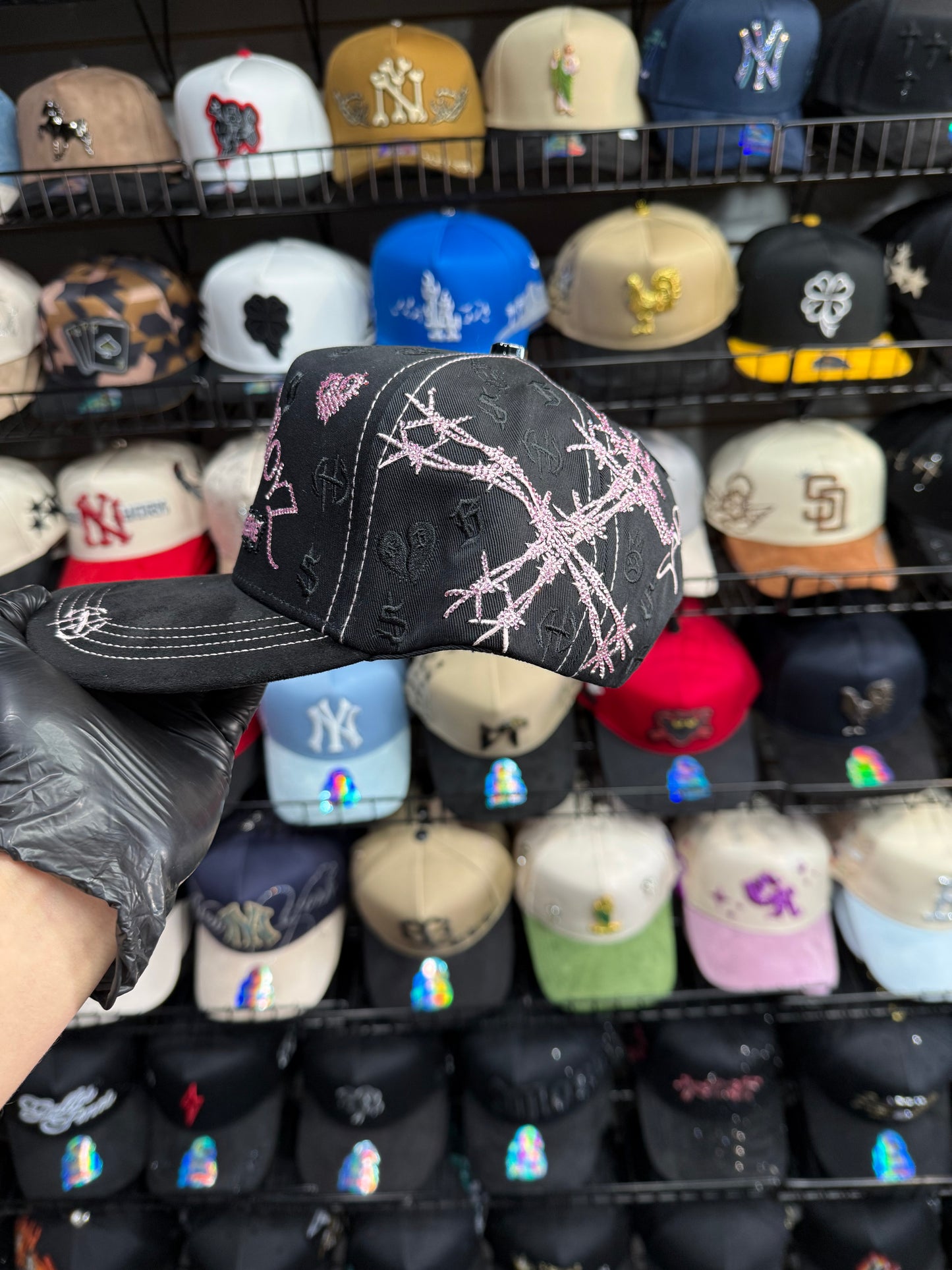 Black-pink sad boys cap
