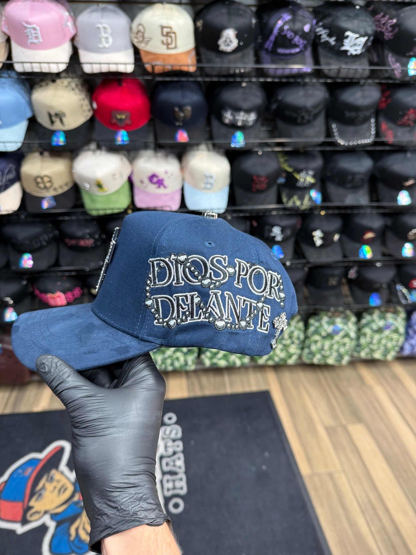 Dios por del-ante azul marino Cap